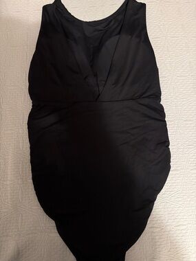 Source Unknown Black Sleeveless V-Neck Sheath Dress